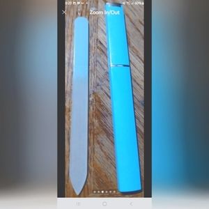 Glass  Blue Nail File with case